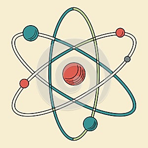 Atom Structure Illustration Ã¢â¬' Colorful Vector of Atomic Model for Science and Education